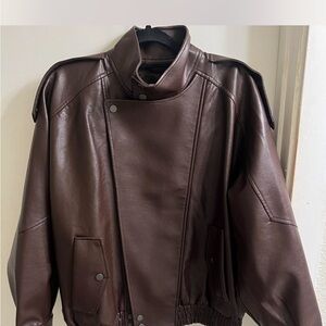 Abercrombie & Fitch Dark Brown Leather Jacket